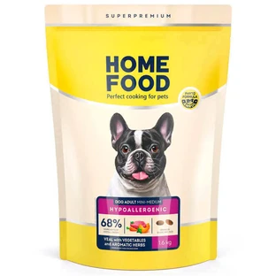 Home Food Hypoallergenic - Сухий корм з телятиною, овочами і травами для дорослих собак дрібних і середніх порід; 1,6 кг