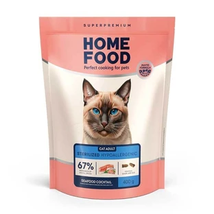 Home Food Hypoallergenic For sterilized - Гіпоалергенний сухий корм Морський коктейль для стерилізованих кішок та кастрованих котів; 400 г