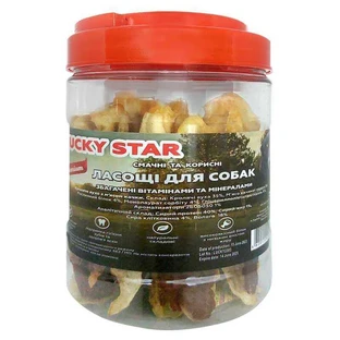 Lucky Star Premium Dog Snacks - Ласощі Кроляче вухо з м'ясом качки для собак; 250 г