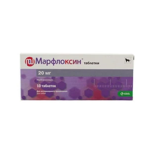 Marfloxin (Марфлоксин) by KRKA - Антибактериальные таблетки для собак и кошек; 20 мг (10 таб.)