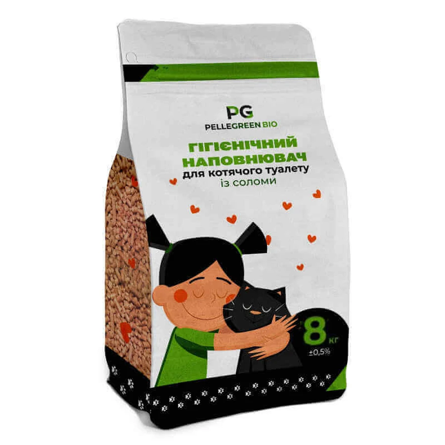 Pellegreen (Пеллегрин) BIO - Соломенный гигиенический наполнитель для кошачьего туалета и клеток грызунов; 8 кг: цены и характеристики