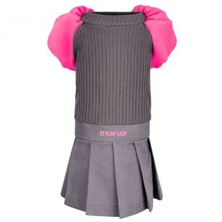 Pet Fashion (Пет Фешн) Classic - Сукня Класік для собак (сіро-рожева); M (34-36 см)
