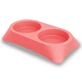 Petmax (Петмакс) Bowl Stella Double – Миска підвійна пластикова для котів та собак; 2х300 мл (Рожевий)