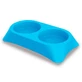 Petmax (Петмакс) Bowl Stella Double – Миска двойная пластиковая для котов и собак; 2х600 мл (Голубой)