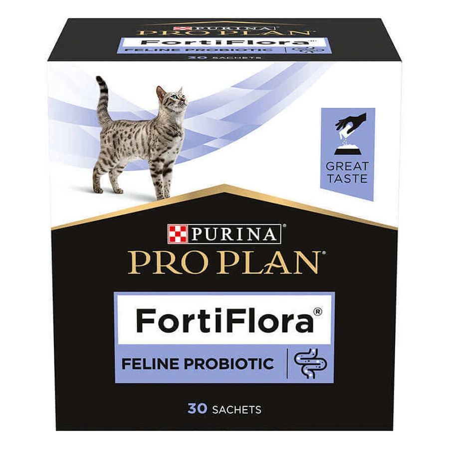 Pro Plan Veterinary Diets (Про План Ветеринари Диетс) FortiFlora Feline - Кормовая добавка с пробиотиком для котов и котят; 30х1 г: цены и характеристики
