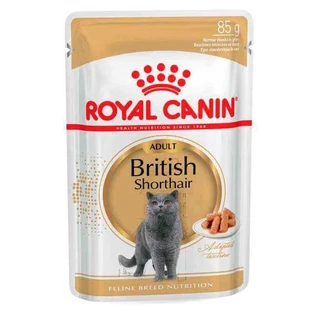 Royal Canin British Shorthair Adult - Консервированный корм для взрослых кошек породы Британская короткошерстная (кусочки в подливе); 85 г