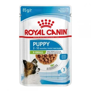 Royal Canin Puppy X-Small - Консервированный корм для щенков миниатюрных пород (кусочки в соусе); 85 г