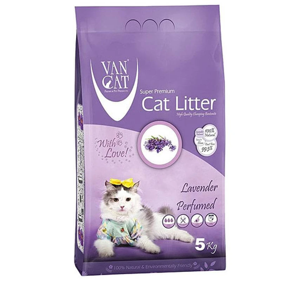 VanCat (ВанКэт) Cat Litter Lavender - Бентонитовый наполнитель для кошачьего туалета с ароматом лаванды; 5 кг: цены и характеристики
