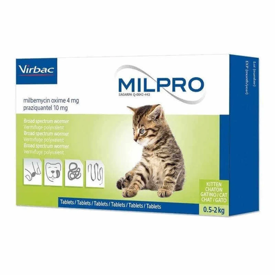 Virbac (Вірбак) Milpro - Таблетки Мільпро протипаразитарний препарат для кошенят, ефективний антигельмінтик; 4 шт./уп. (до 2 кг): ціни та характеристики