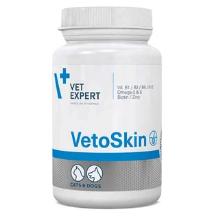 VetExpert (ВетЭксперт) VetoSkin - Пищевая добавка для здоровья кожи и шерсти кошек и собак; 60 шт./уп.