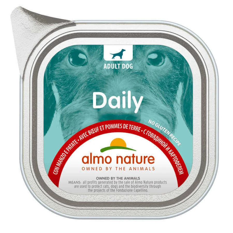 Almo Nature (Альмо Натюр) Daily Adult Dog Beef&Potatoes - Консервированный корм с говядиной и картофелем для взрослых собак; 100 г: цены и характеристики