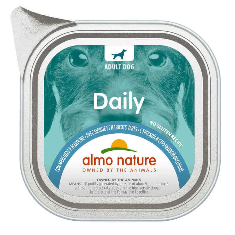 Almo Nature (Альмо Натюр) Daily Adult Dog Cod&Beans - Консервированный корм с треской и фасолью для взрослых собак; 100г: цены и характеристики