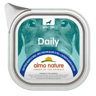 Almo Nature (Альмо Натюр) Daily Adult Dog White Fish&Rice - Консервированный корм с белой рыбой и рисом для взрослых собак; 100 г