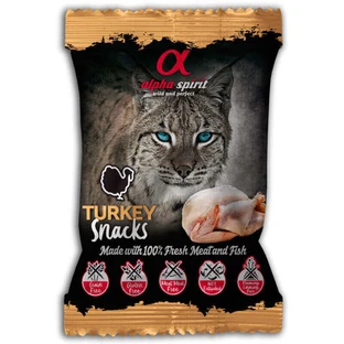 Alpha Spirit (Альфа Спирит) Cat Snacks Turkey - Напіввологі ласощі кубики з індичкою для котів; 50 г