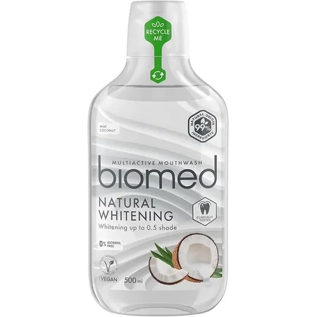 Ополіскувач для ротової порожнини BioMed Natural Whitening для комплексного догляду, 500 мл: ціни та характеристики