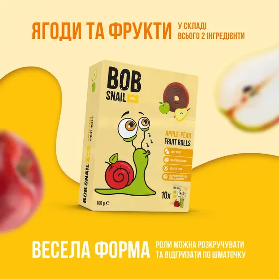 Конфеты Bob Snail Roll натуральные яблочно-грушевые, 100 г: цены и характеристики