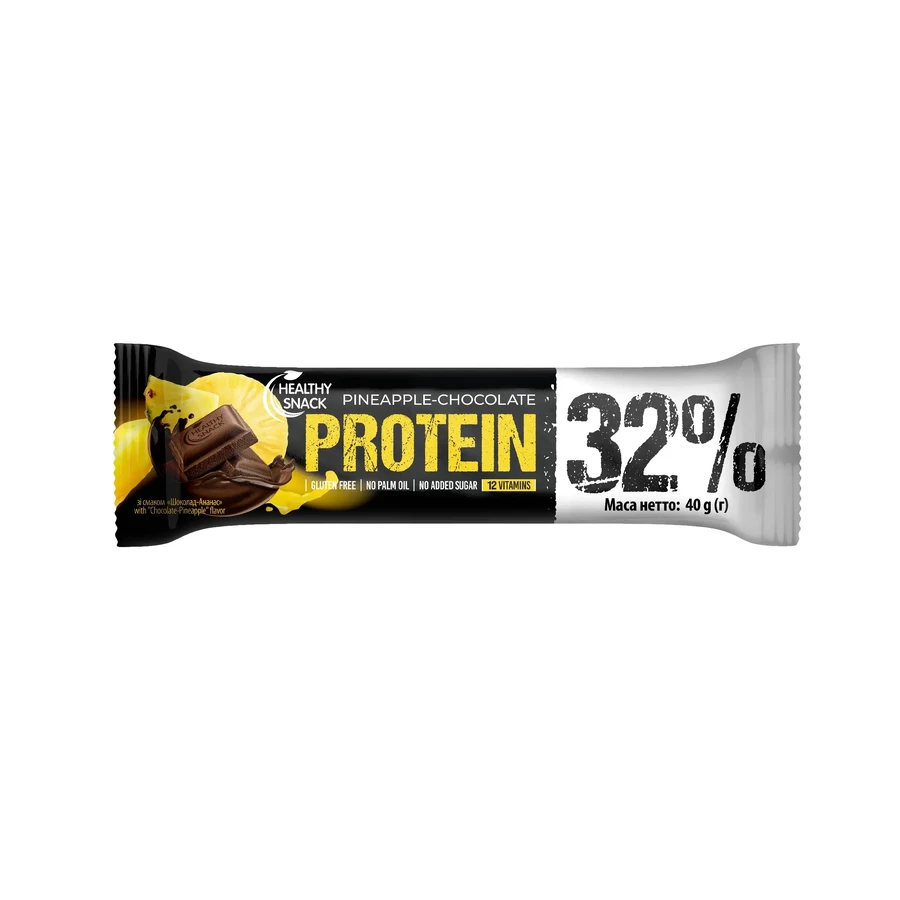 Батончик Healthy snack 32% протеїновий зі смаком Шоколад-Ананас, 40 г: ціни та характеристики