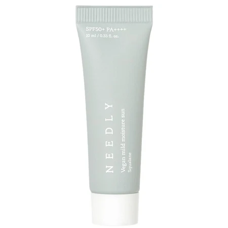 Сонцезахисний крем для обличчя Needly Vegan Mild Moisture Sun SPF 50+ PA++++ з рослинним скваланом, зволожувальний, 10 мл (мініатюра): ціни та характеристики