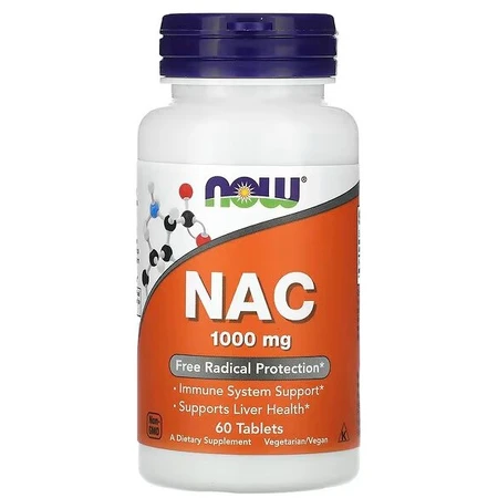 Ацетилцистеин NAC Now Foods 1000 мг, 60 таблеток: цены и характеристики
