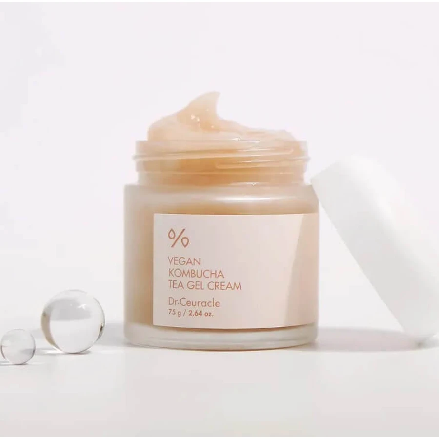 Крем-гель для обличчя Dr. Ceuracle Vegan Kombucha Tea Gel Cream для всіх типів шкіри з екстрактом комбучі, 75 г: ціни та характеристики