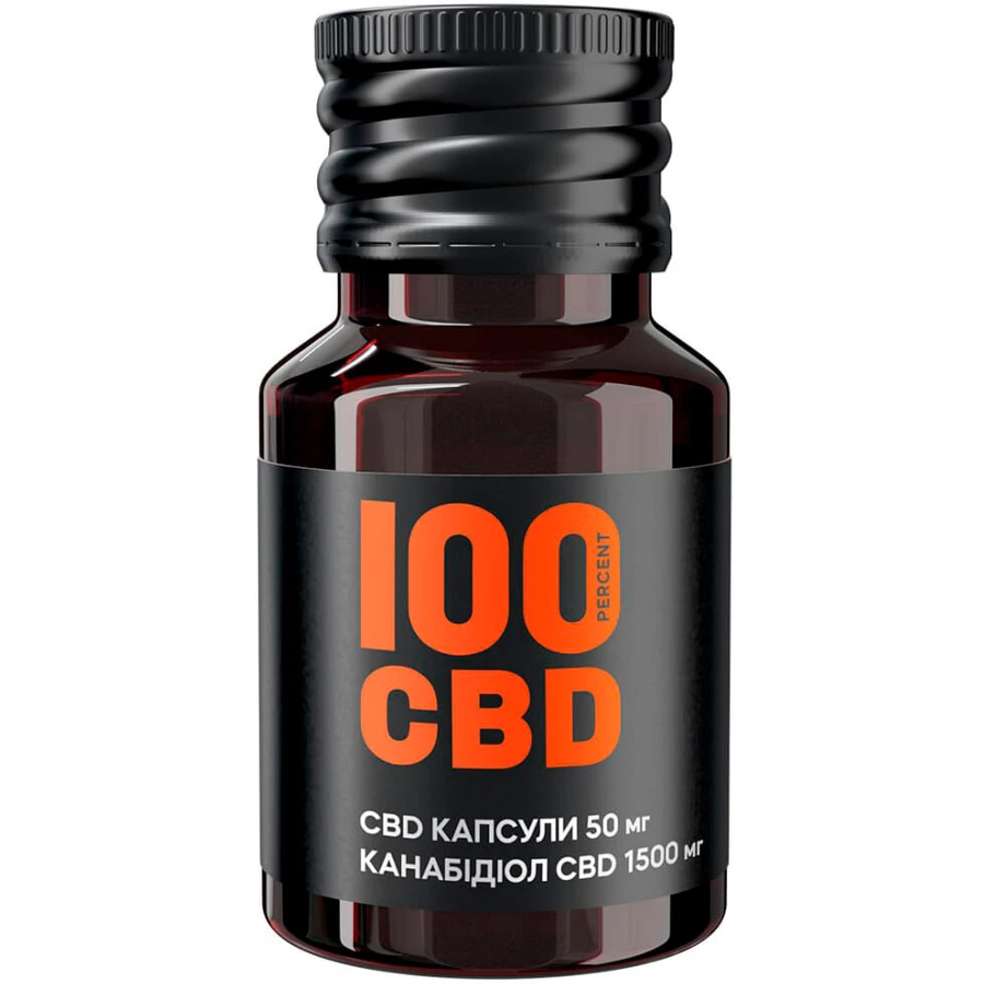 100 CBD-капсули 50 мг, 1500 мг CBD, м'які желатинові №30, у скляній банці: ціни та характеристики