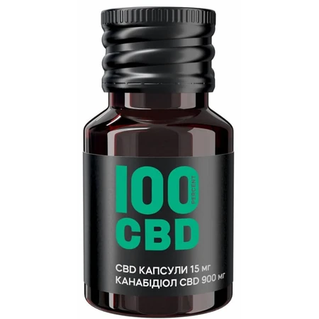 100 CBD-капсулы 15 мг, 900 мг CBD, мягкие желатиновые №60, в стеклянной банке: цены и характеристики