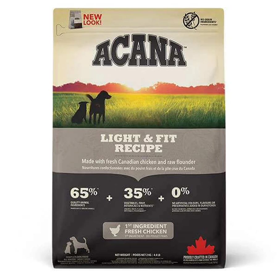 Acana Light & Fit Recipe – Сухой корм для взрослых собак с избыточным весом; 2 кг: цены и характеристики