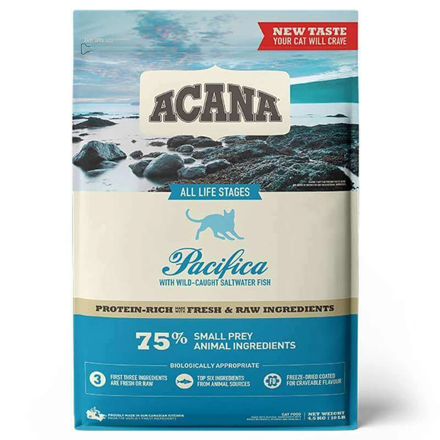 Acana Pacifica Cat - Сухой корм с сельдью, макрелью и хеком для кошек всех возрастов; 4,5 кг: цены и характеристики