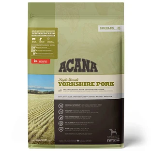 Acana Yorkshire Pork - Сухий корм з м'ясом свинини для собак усіх порід на всіх стадіях життя з чутливим травленням; 6 кг