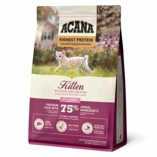Acana (Акана) Highest Protein Kitten - Беззерновий сухий корм із куркою, індичкою та лососем для кошенят; 1,8 кг
