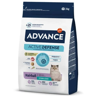 Advance (Едванс) Cat Sterilized Hairball Turkey - Сухий корм з індичкою для стерилізованих котів і для профілактики утворення грудок вовни в ШКТ; 3 кг