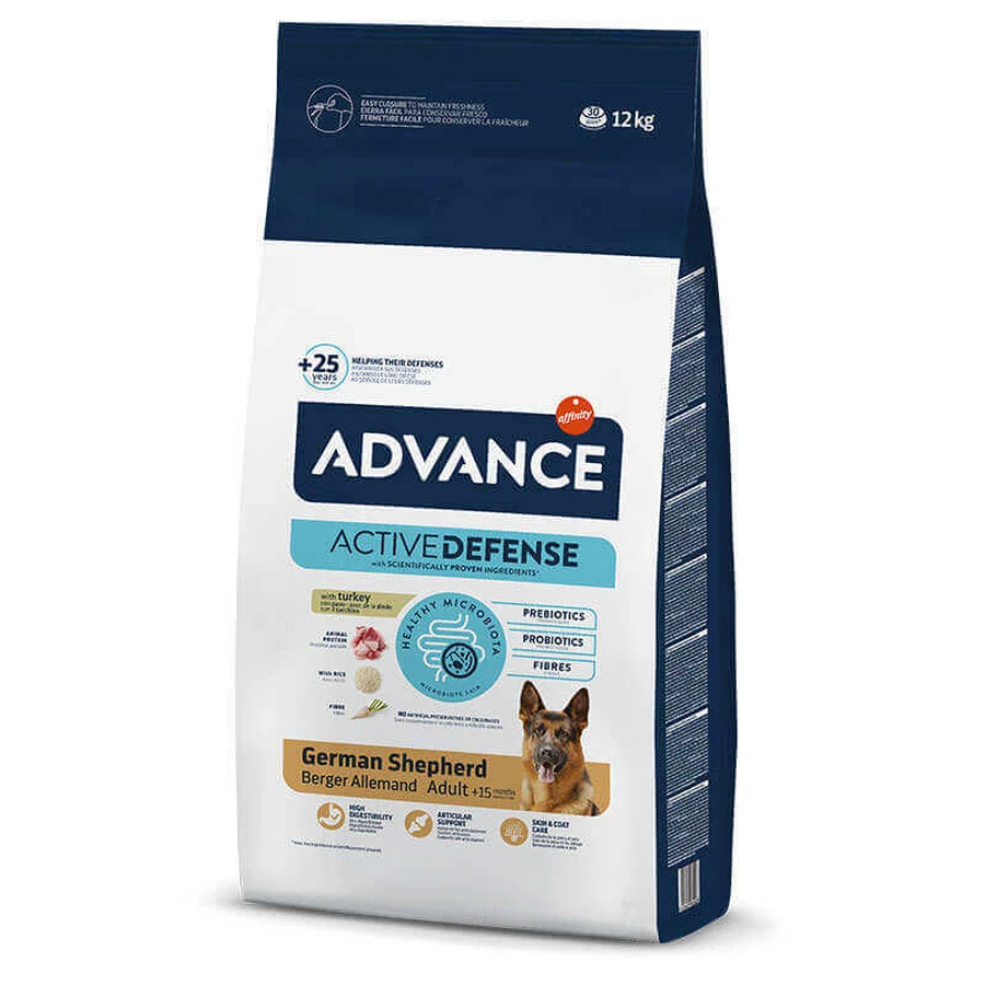 Advance (Эдванс) Dog German Shepherd Turkey- Сухой корм с мясом индейки для немецких овчарок; 12 кг: цены и характеристики