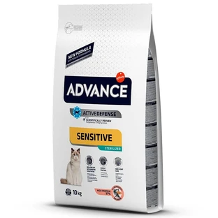 Advance (Эдванс) Sterilized Sensitive Salmon - Сухой корм с лососем и рисом для стерилизованных кошек с проблемами пищеварения; 10 кг