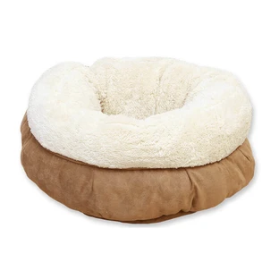 AFP (ЭйЭфПи) Lambswool Donut Bed - Лежак-пончик из овечьей шерсти для собак и котов; 45х45х25 см (Бежевый)