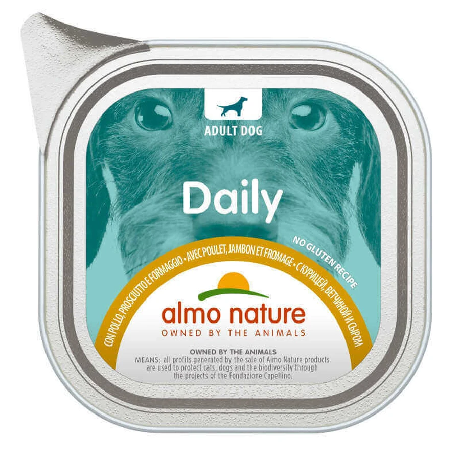 Almo Nature (Альмо Натюр) Daily Adult Dog Chicken, Ham&Cheese - Консервированный корм с курицей, ветчиной и сыром для взрослых собак; 100 г: цены и характеристики