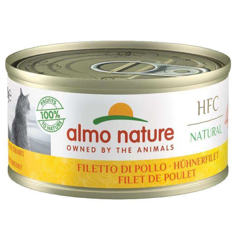 Almo Nature (Альмо Натюр) HFC Natural Adult Cat Chicken Fillet - Консервований корм з курячим філе для дорослих котів (шматочки в желе); 70 г: ціни та характеристики