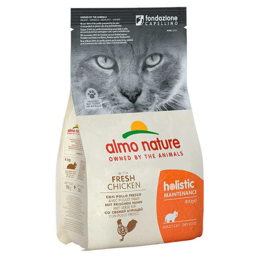 Almo Nature (Альмо Натюр) Holistic Cat Fresh Chicken - Сухой корм с курицей для кошек; 400 г: цены и характеристики