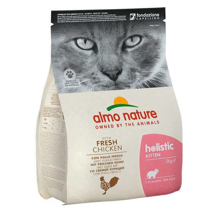 Almo Nature (Альмо Натюр) Holistic Kitten Fresh Chicken - Сухой корм с курицей для котят, беременных и кормящих кошек; 2 кг: цены и характеристики