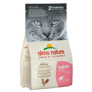 Almo Nature (Альмо Натюр) Holistic Kitten Fresh Chicken - Сухий корм з куркою для кошенят, вагітних кішок та кішок, що вигодовують малят; 400 г