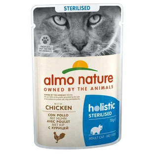 Almo Nature (Альмо Натюр) Holistic Sterilised Cat Chicken - Вологий корм із куркою для стерилізованих котів (шматочки в желе); 70 г