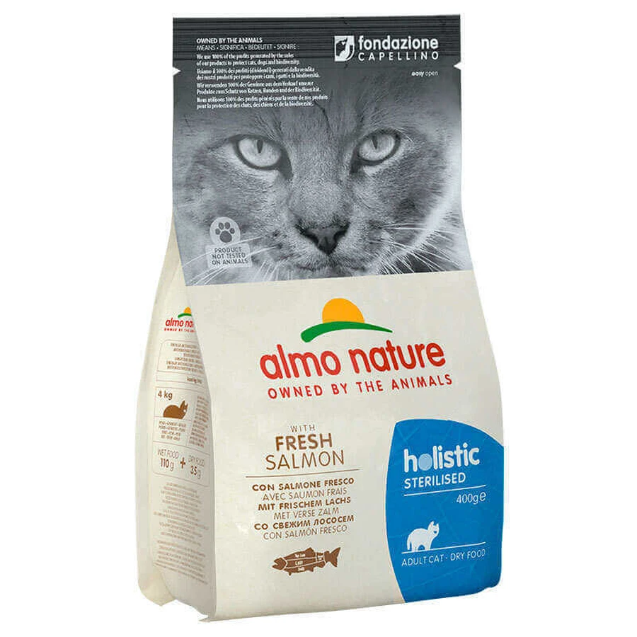 Almo Nature (Альмо Натюр) Holistic Sterilised Cat Fresh Salmon - Сухой корм с лососем для стерилизованных кошек; 400 г: цены и характеристики