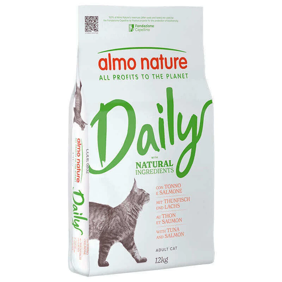 Almo Nature (Альмо Натюр) Daily Cat - Сухий корм з тунцем та лососем для дорослих котів; 12 кг: ціни та характеристики