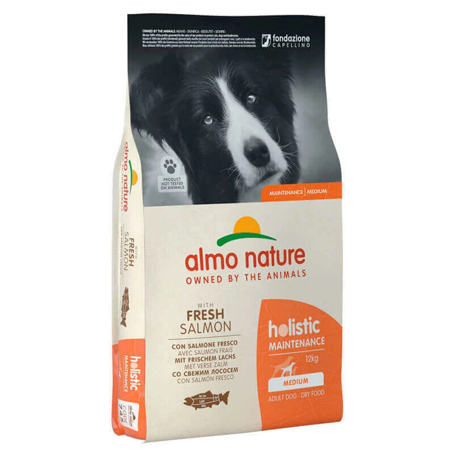 Almo Nature (Альмо Натюр) Holistic Dog Fresh Salmon - Сухий корм з лососем для собак середніх порід; 12 кг: ціни та характеристики