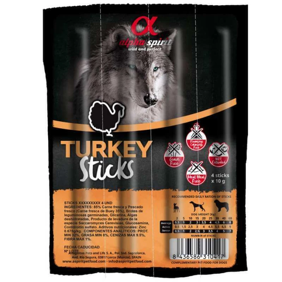 Alpha Spirit (Альфа Спирит) DOG Sticks Turkey - Полувлажное лакомство с индейкой для собак; 40 г: цены и характеристики