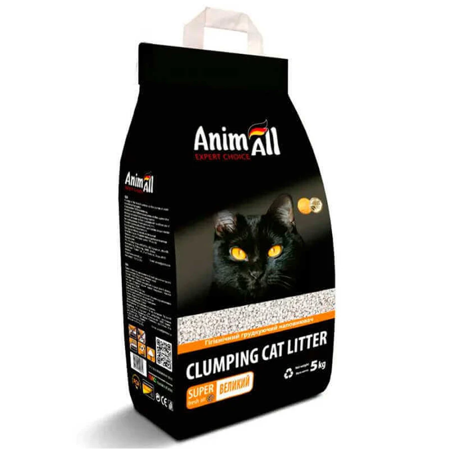 AnimAll (ЭнимАлл) - Наполнитель бентонитовый для кошачьих лотков; 5 кг Natural, large: цены и характеристики
