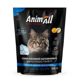 AnimAll (ЕнімАлл) Cat litter Blue Aquamarine - Наповнювач сілікагелевий Блакитний аквамарин для котячого туалету; 3,8 л (Блакитний)