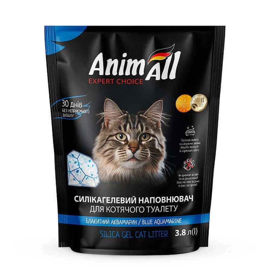 AnimAll (ЕнімАлл) Cat litter Blue Aquamarine - Наповнювач сілікагелевий Блакитний аквамарин для котячого туалету; 3,8 л (Блакитний): ціни та характеристики