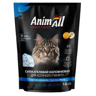 AnimAll (ЕнімАлл) Cat litter Blue Aquamarine - Наповнювач сілікагелевий Блакитний аквамарин для котячого туалету; 7,6 л (Блакитний)