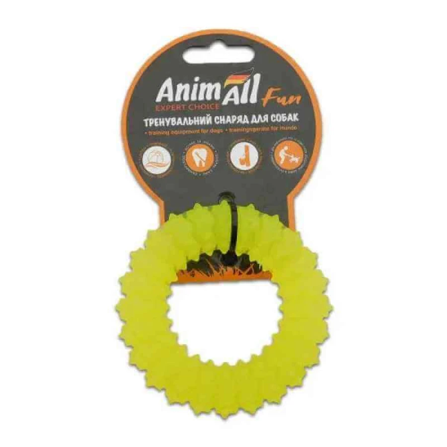 AnimAll (ЭнимАлл) Fun - Игрушка кольцо с шипами для собак; 9 см (Желтый): цены и характеристики