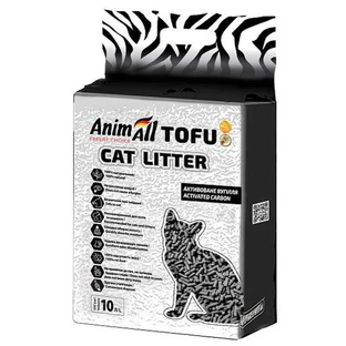 AnimAll (ЕнімАлл) Tofu - Наповнювач соєвий для котячого туалету; 10 л (Activated Carbon)